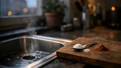 Küchenabfluss reinigen mit Zitronensäure und Zimt: die 2-Löffel-Methode über Nacht